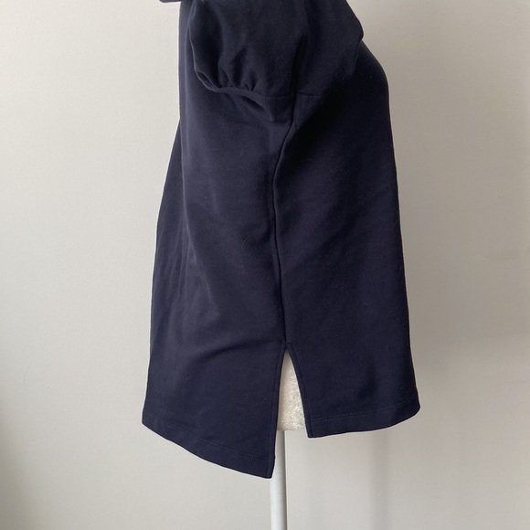 a.n.a Navy High-Low Sweatshirt with Bishop Sleeves - Picture 4 of 7